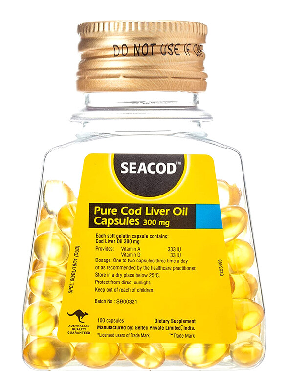 

Seacod Pure Cod Liver Oil Capsules, 300mg, 100 Capsules