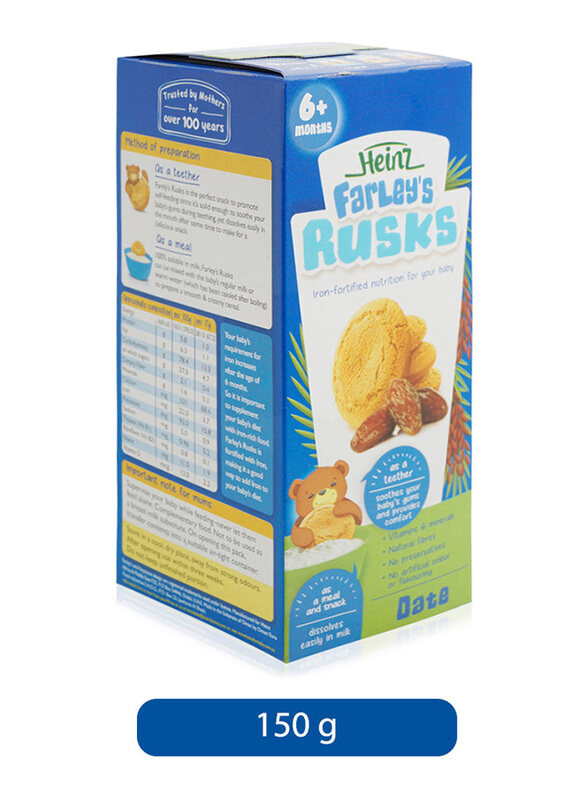 

Heinz Farley's Date Milk Based Rusks, 6 Months +, 150g