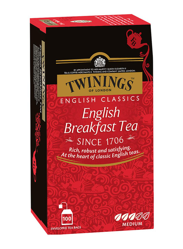 

Twinings of London Medium English Breakfast Tea Bag, 100 Tea Bags x 2g