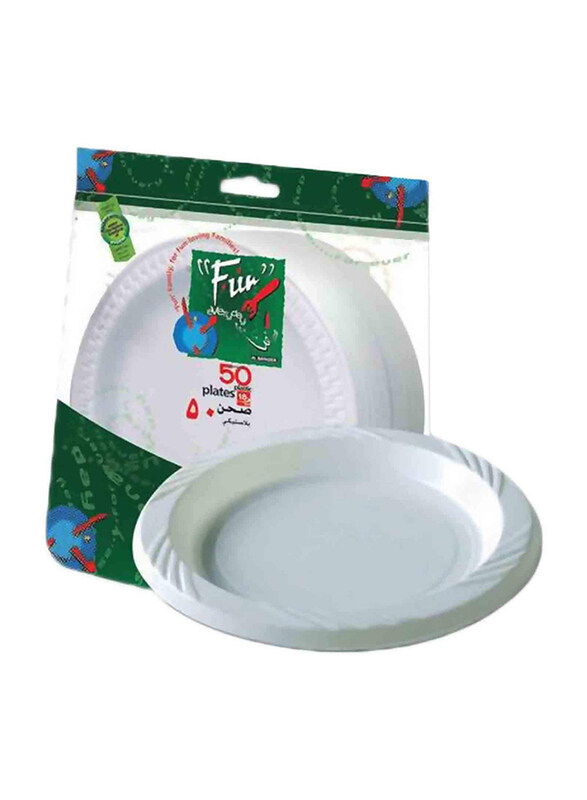 

Fun 50-Pieces 18cm Plastic Plate, White