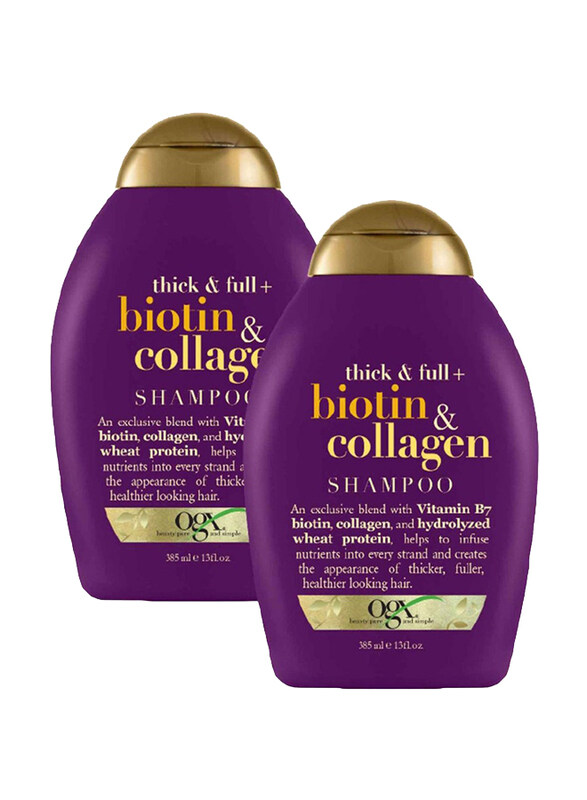 

Ogx Biotin & Collagen Shampoo for All Hair Types, 2 x 384ml