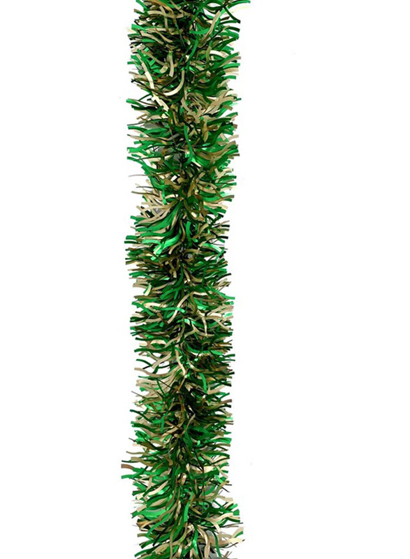 

Party Zone Christmas Tinsel, 200cm x 10cm, Gold/Green