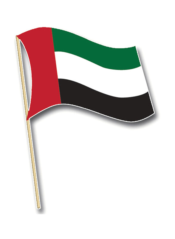 

Generic UAE Flag with Wooden Stick, 24 x 36 inch, Multicolour