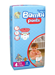 Sanita Bambi Pants Baby Diapers, Size 4, Large, 8-14 kg, 50 Counts