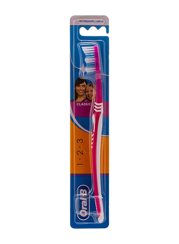 Oral B 123 Classic Toothbrush, Pink, Medium