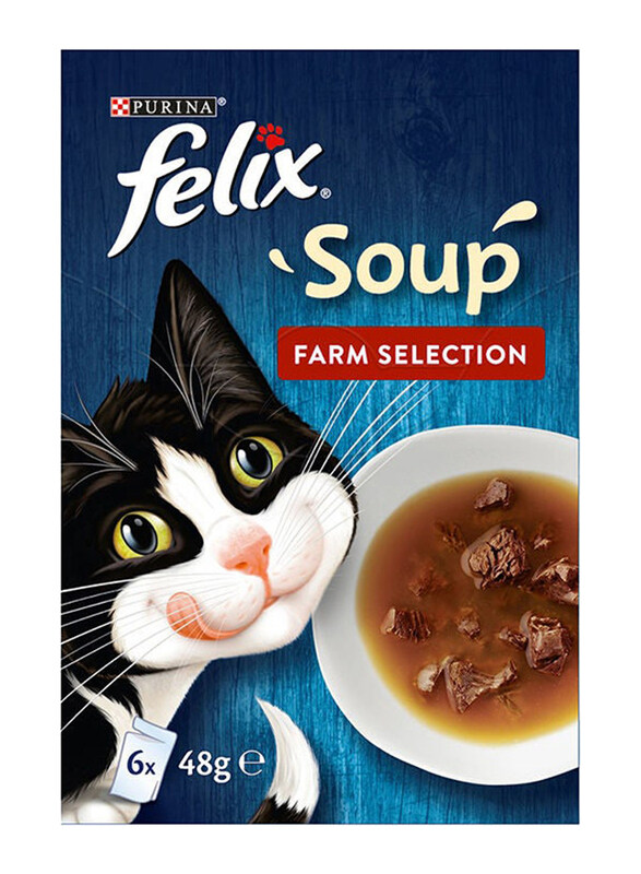 

Purina Felix Soup Farm Selection Cat Wet Food, 6 x 48g