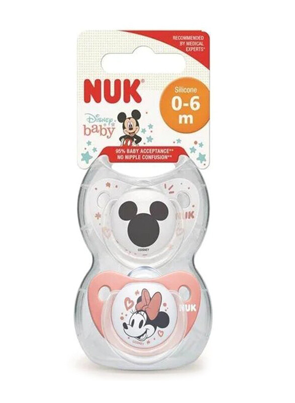 Nuk Anti-Colic Disney Mickey Silicone Soother, 2 Pieces