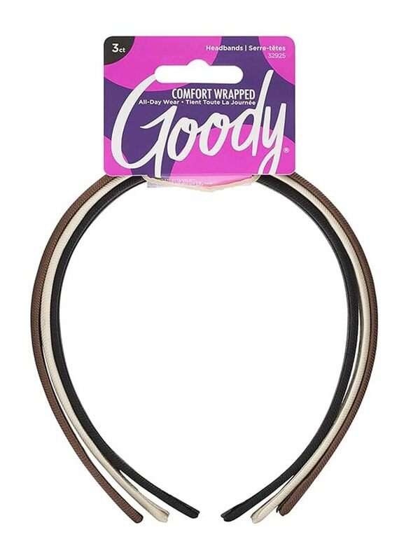 

Goody Classic Fabric Covered Headbands, 3 Pieces, Assorted