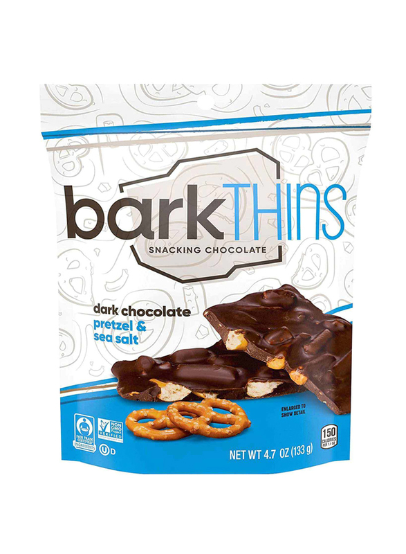 BarkThins Dark Chocolate Pretzel & Sea Salt Snacking Chocolate, 133g