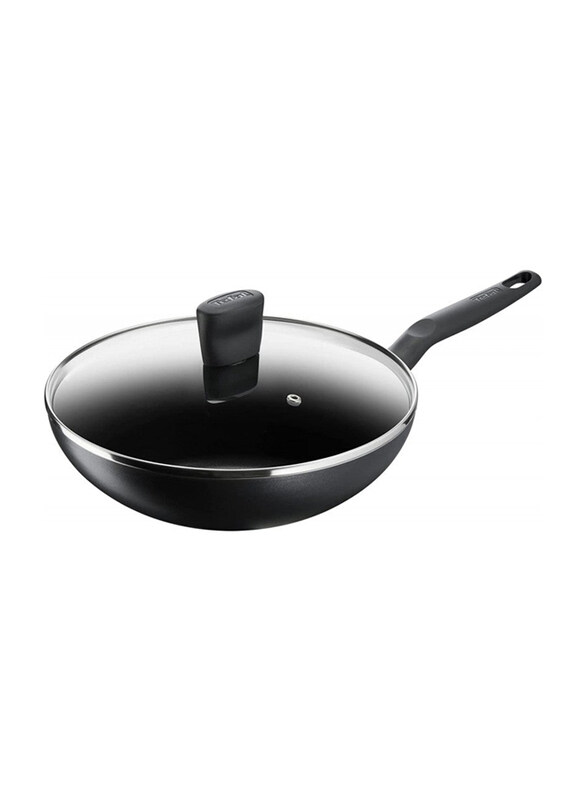 

Tefal 28cm G6 Super Cook Round Wok Pan with Lid, Black
