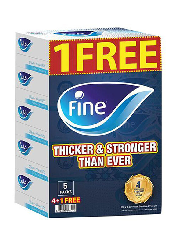 

Fine Facial Tissue, 2 Ply, 5 x 130 Sheets