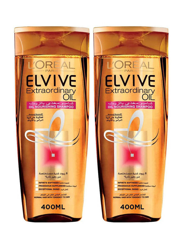 

L'oreal Paris Elvive Extraordinary Oil Shampoo for All Hair Types, 2 x 400ml