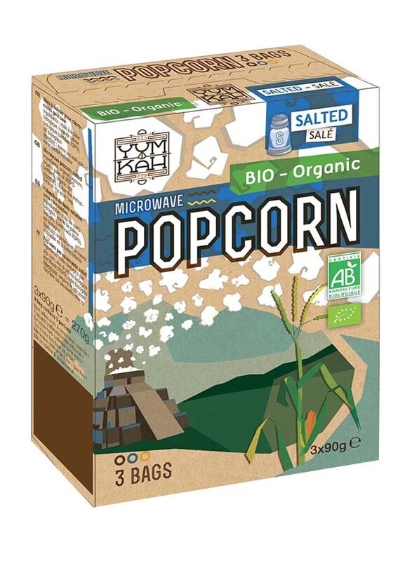 

Yum Organic Microwave Salted Popcorn, 3 x 90g