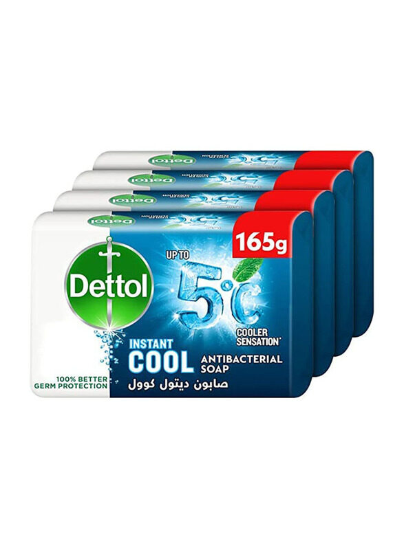 

Dettol Instant Cool Anti-Bacterial Soap, 4 x 165gm