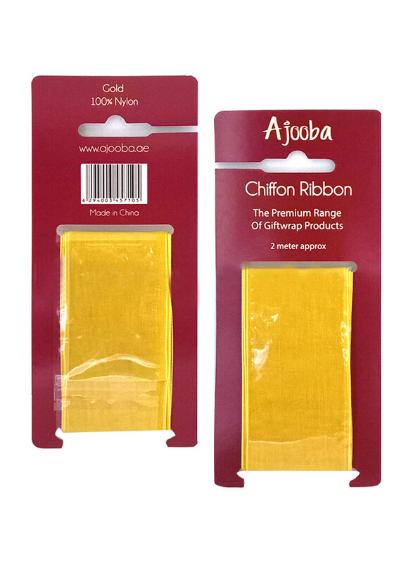 

Ajooba 2 Meter Chiffon Ribbon for Gift Wrapping, Gold