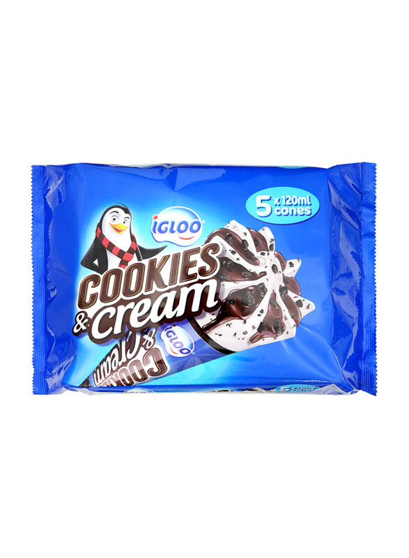 

Igloo Cone Cookies And Cream Ice Cream, 5 x 120ml