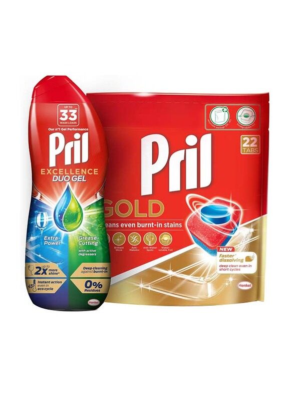 

Pril Gold Automatic Dishwashing Tablets and Gel, 2 Pieces
