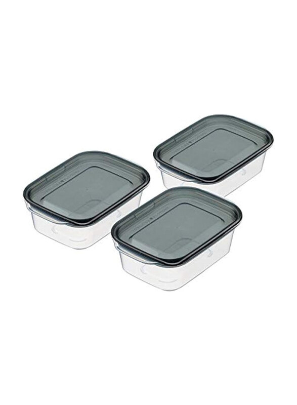 

Hokan-sho Plastic Square Food Container, 3 Piece, Clear/Black