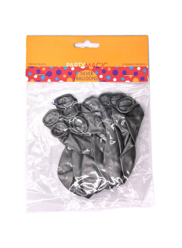 

Party Magic Silver Balloons, 10 Pieces