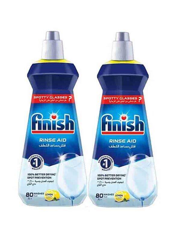 

Finish Rinse Aid Lemon Dishwash Liquid, 2 x 400ml