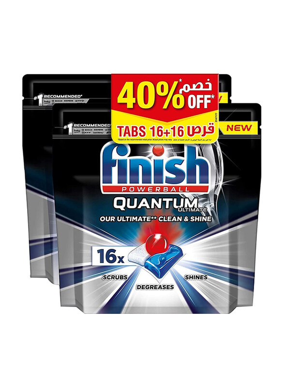 

Finish Quantum Ultimate Dishwasher Tablets, Lemon, 2 x 16 Tablets