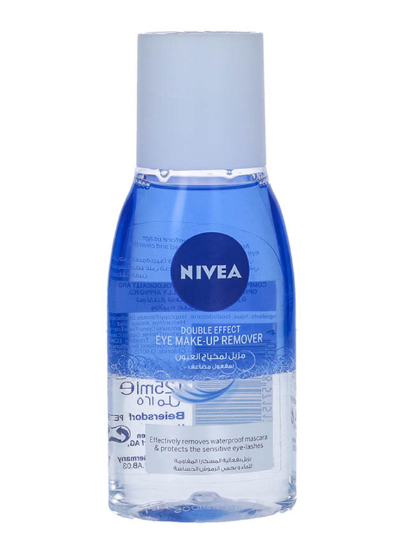 Nivea Double Effect Eye Make Up Remover, 125ml, Clear