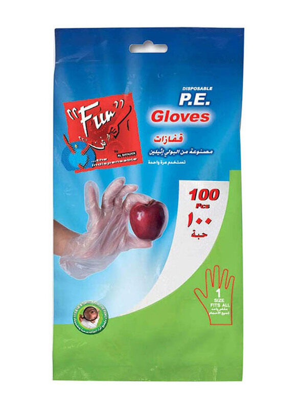 

Fun Disposable PE Plastic Gloves, Clear, 100 Pieces