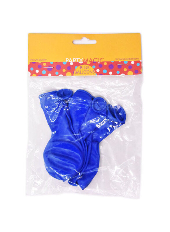 

Party Magic Blue Standard Color Balloon, 10 Pieces