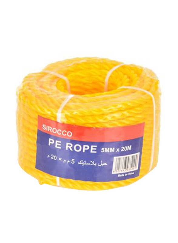 Sirocco Pe Rope with Head Card, 5mmx20m, Yellow