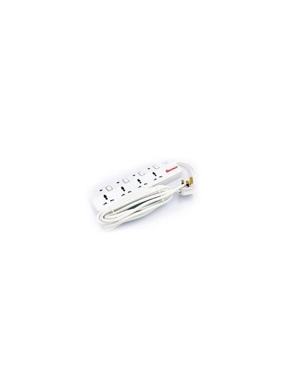 

Oshtraco 4 Way Uni Extension Socket Wall Charger with 4 Meter Cable, White