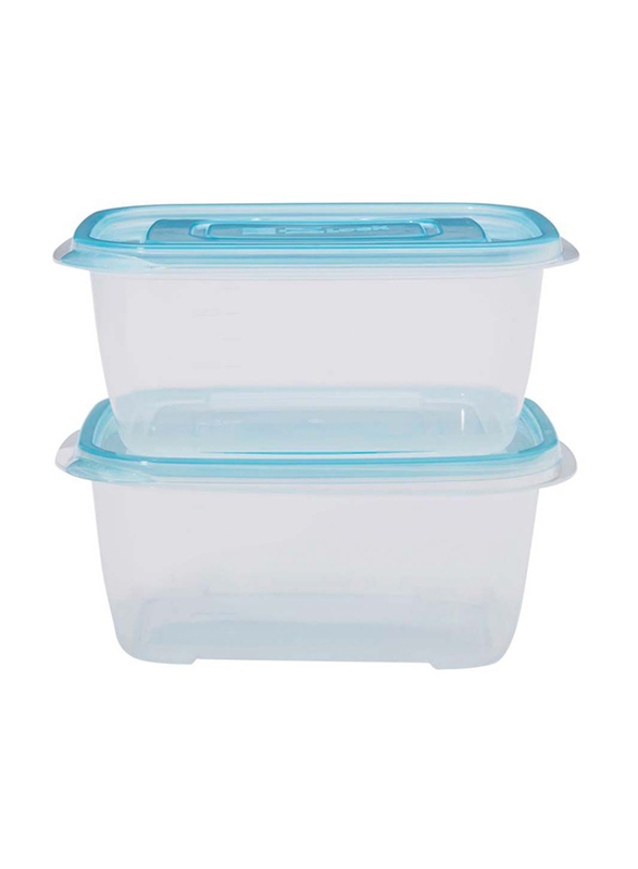 

Lock & Lock 2-Piece Ez Lock Pastel Rectangle Food Container, 1320ml, Clear/Blue