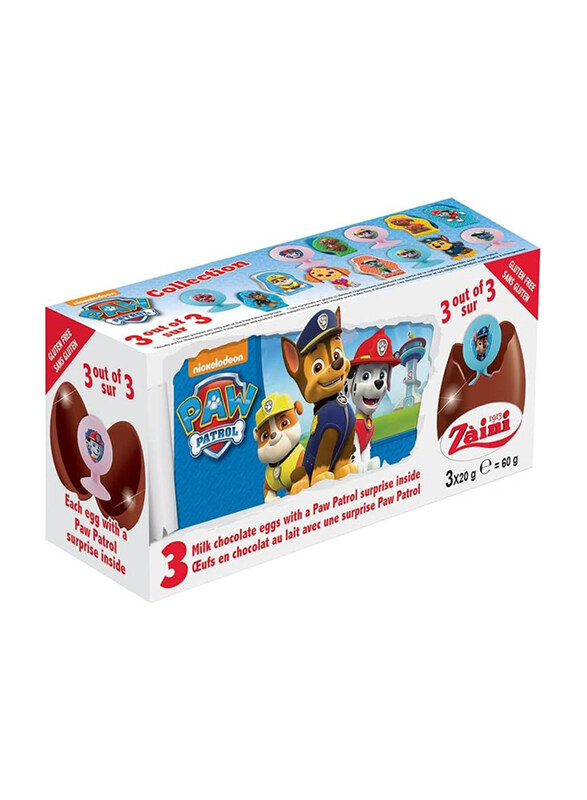 

Zaini Paw Patrol Milk Chocolate Eggs, 3 x 20g