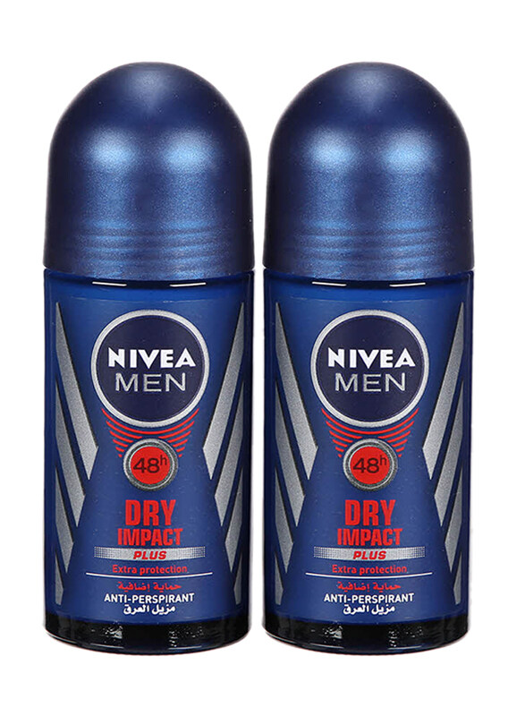 

Nivea Dry Impact Antiperspirant Roll-On for Men, 2 x 50ml
