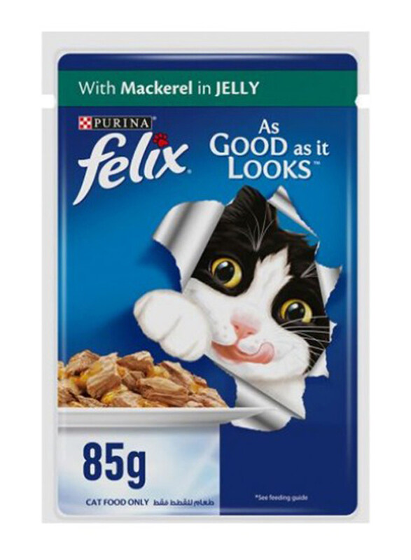 

Purina Felix As Good As It Looks Mackerel in Jelly Adult Cat Wet Food, 85g