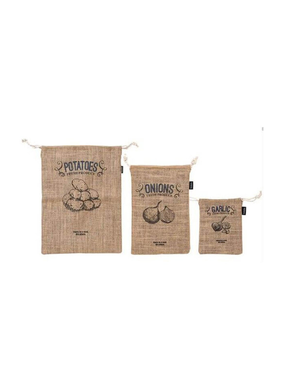 

Ladelle 3-Piece Jute Assorted Produce Bag Set, Beige