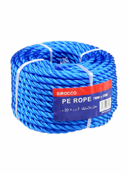 Sirocco Pe Rope Coil, 7mm x 20-Meter, Blue