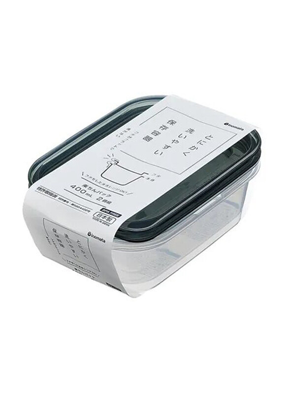 

Hokan-sho Plastic Square Food Container, 2 Piece, Clear/Black