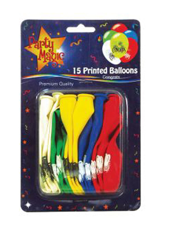 

Party Magic Congrats Printed Balloon, 15 Pieces, Multicolour