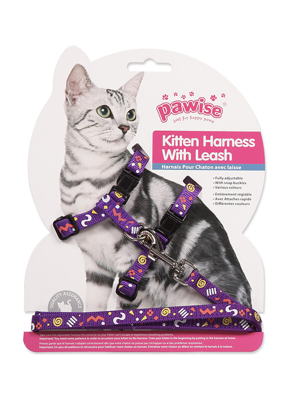 

Pawise Kitten Harness with Leash, Multicolour