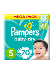 Pampers Baby-Dry Diapers, Size 5, 11-16 Kg, Mega Pack, 70 Count