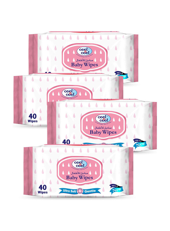 

Cool & Cool 4 x 40 Wipes Baby Wipes