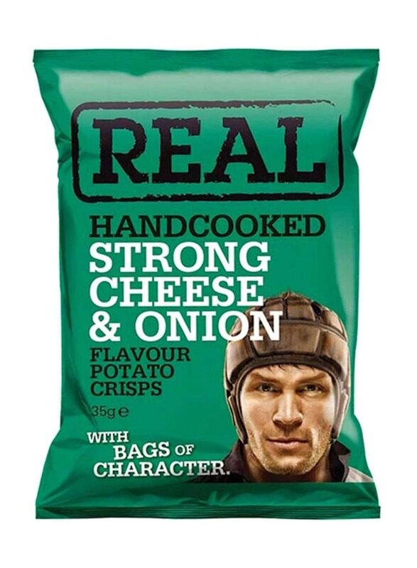 

Real Handcooked Strong Cheese & Onion Flavoured Potato Crisps, 35g