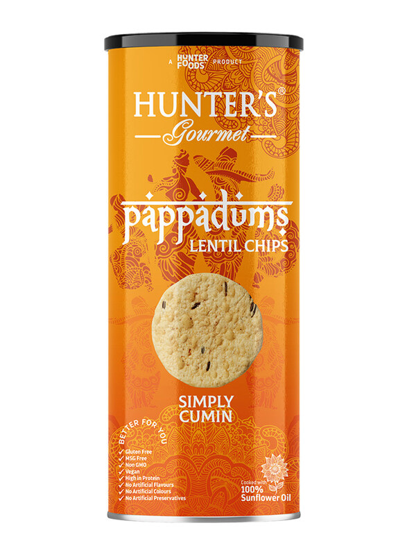 

Hunter's Gourmet Pappadums Lentil Cummin Chips, 120g