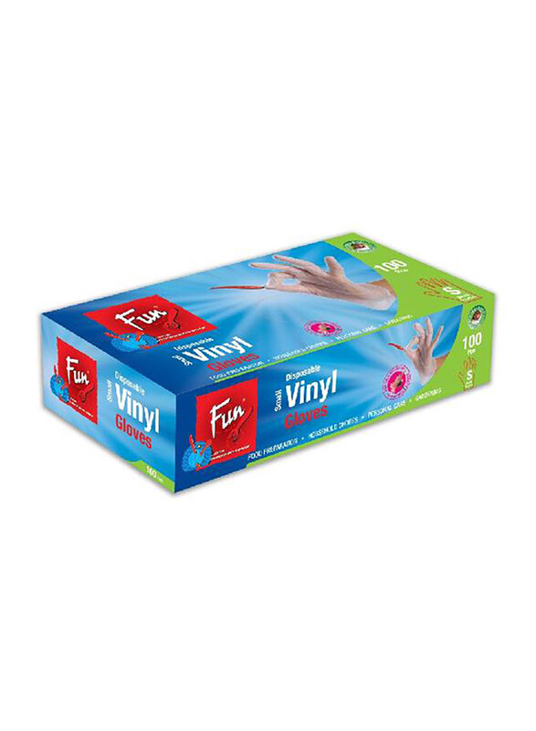 

Fun Vinyl Powdered Disposable Gloves, White, Small, 100 Piece