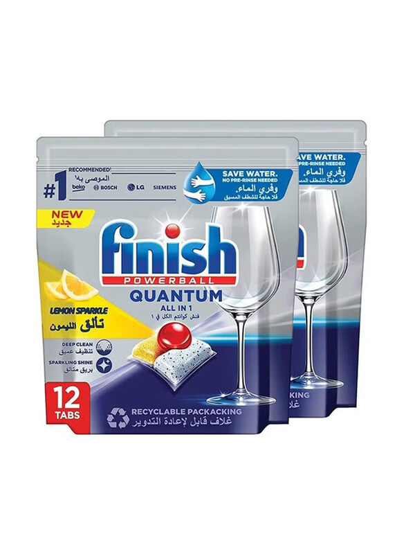 

Finish Powerball Quantum Ultimate Lemon Dishwashing Capsules, 2 x 12 Capsules