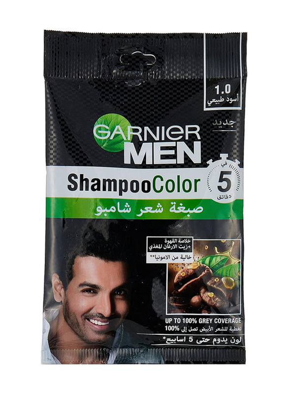 Garnier Hair Colour Shampoo for Men, 1.0 Natural Black