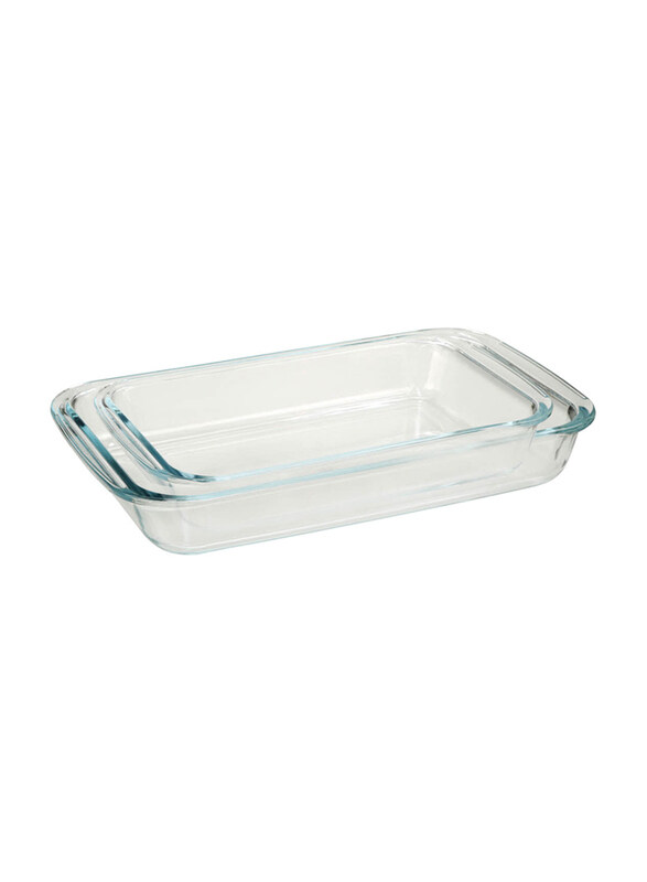 

Windcera 2-Piece Rectangle Bake Dish Set with 1.1L & 2.2L Capacity, Clear