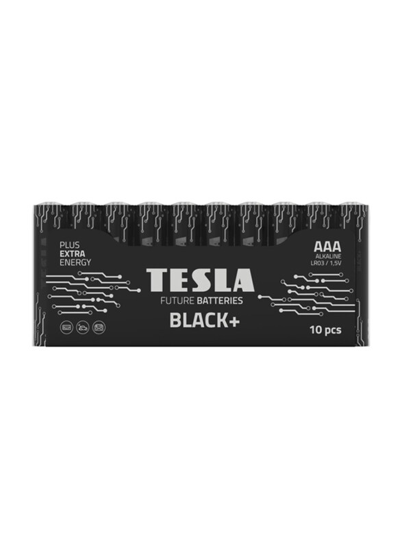 

Tesla Black+ Alkaline AAA Battery, 10 Pieces, Black