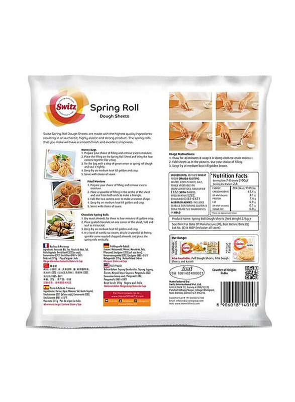 Switz Spring Rolls Dough Sheets, 8x 8 inch, 275g