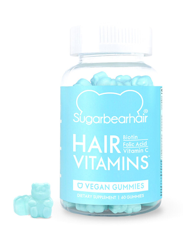 

Sugar Bear Hair Biotin Folic Acid Vitamin, 60 Gummies